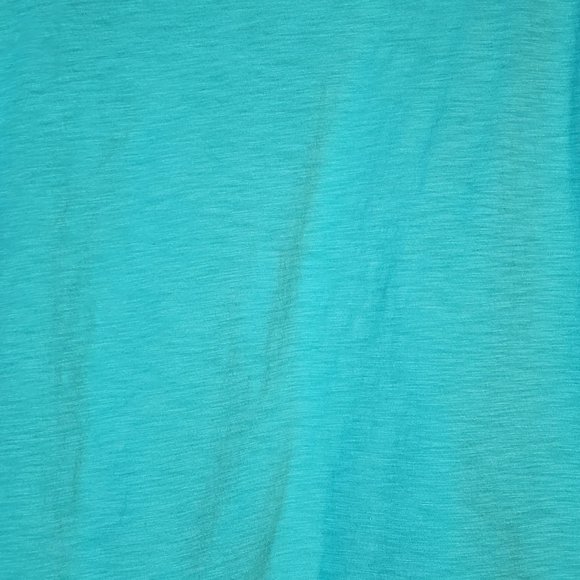 Sz XL St. John's Bay Cap Sleeve Aqua Blue "Mermaid Scale" Knit Overlay T-Shirt - Picture 4 of 9